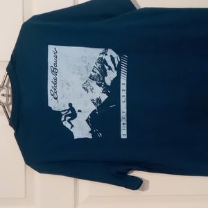 Eddie Bauer Blue "Live Your Adventure short sleeve tee NWT Size Large